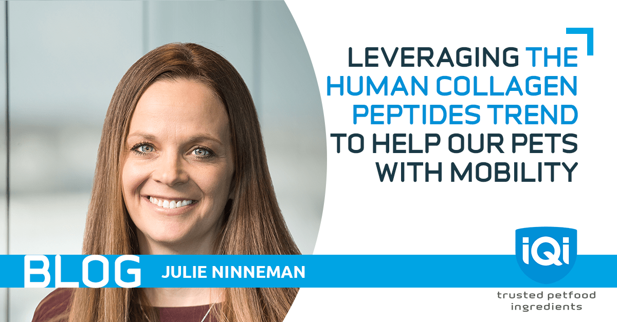 Leveraging the human collagen peptides trend to help our pets with mobility - a blog of Jullie Ninneman